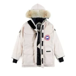 Hochwertige Canada Goose Jacken Weiß Fleece Classic Luxury
