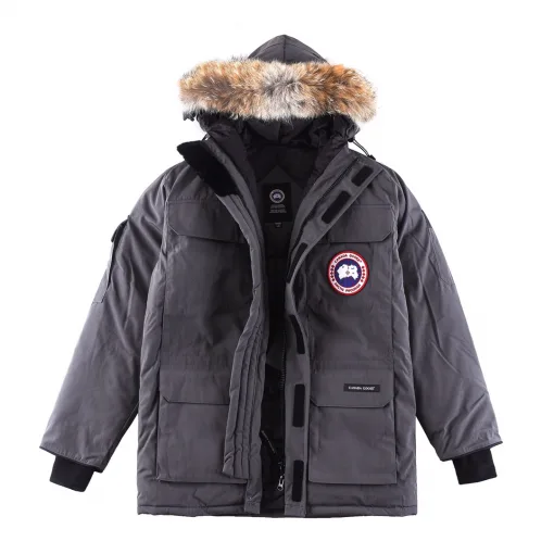 Premium Qualität Canada Goose Jacken Grau Fleece Klassischer Stil