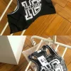 Premium Celine Weste Schwarz Baumwolle Logo Style
