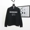 Hochwertiger Burberry Hoodie Schwarz Baumwolle Klassisch Luxus