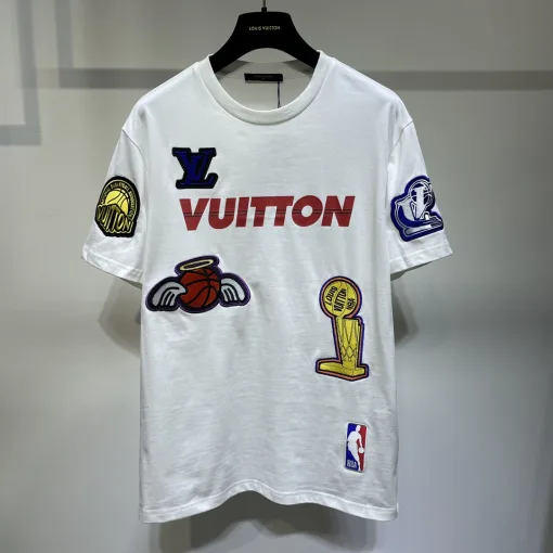 Luxus Louis Vuitton Kurzarm Baumwolle Klassischer Luxus