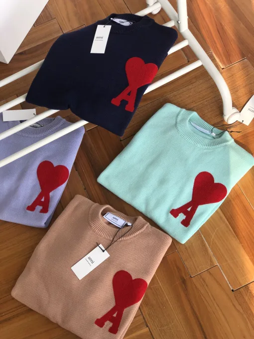 Hochwertige Ami-Pullover aus brauner Baumwolle
