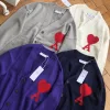 Premium Ami Pullover Weiß Baumwolle Logo Style