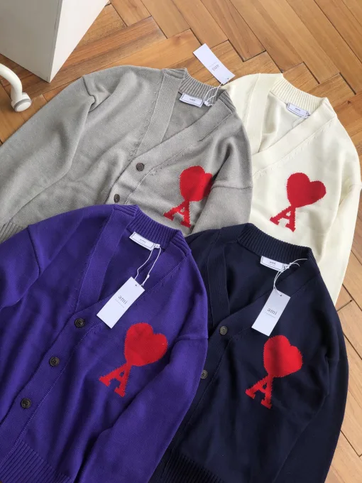 Premium Ami Pullover Weiß Baumwolle Logo Style
