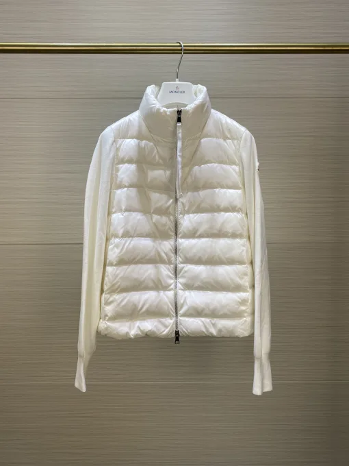 Luxus Moncler Daunenjacken Schwarz Strick Patchwork Kollektion