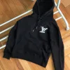 Hochwertige Louis Vuitton Sweatshirts in Schwarz, bestickte Kollektion