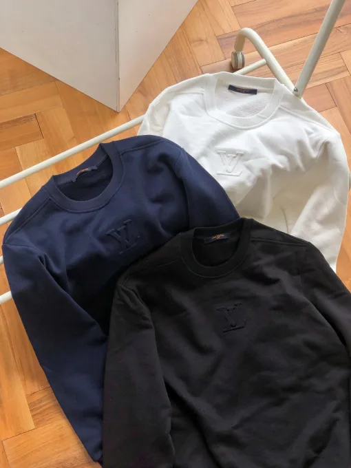 Bestseller Louis Vuitton Sweatshirts Schwarze Baumwolle Logo Kollektion