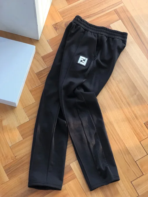 Luxus-Jogginghose von Fendi aus schwarzer Baumwolle mit Stickerei