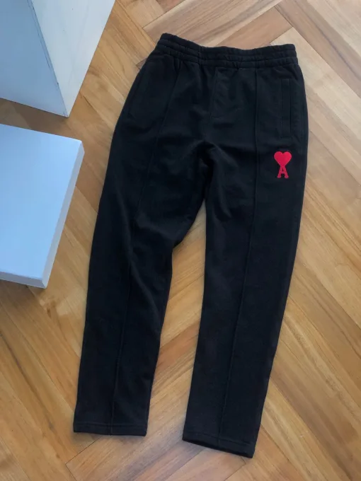 Hochwertige Ami Jogginghose Schwarz Baumwolle Stickerei Style