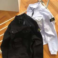Hochwertiger Stone Island Hoodie im White Washed Style