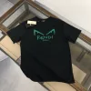 Premium Fendi Kurzarm Schwarz Baumwolle Atmungsaktiv Luxus