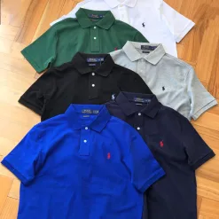 Bestseller Ralph Lauren Kurzarm Schwarz Baumwolle Klassisch Luxus