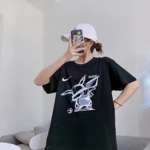 Bestseller Nike Kurzarm Weiß Baumwolle Print Luxus