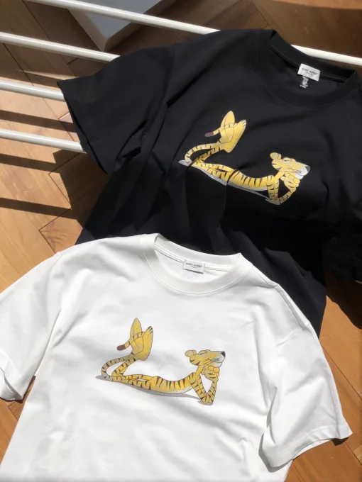 Bestseller Saint Laurent Kurzarm Weiß Logo Style