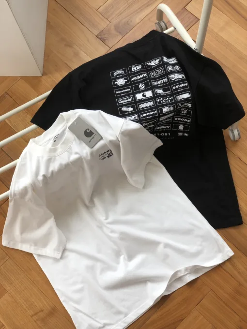 Luxus Carhartt Kurzarm Schwarz Baumwolle Luxus