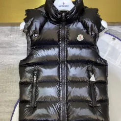 Premium Moncler Weste Grau Nylon Klassischer Stil