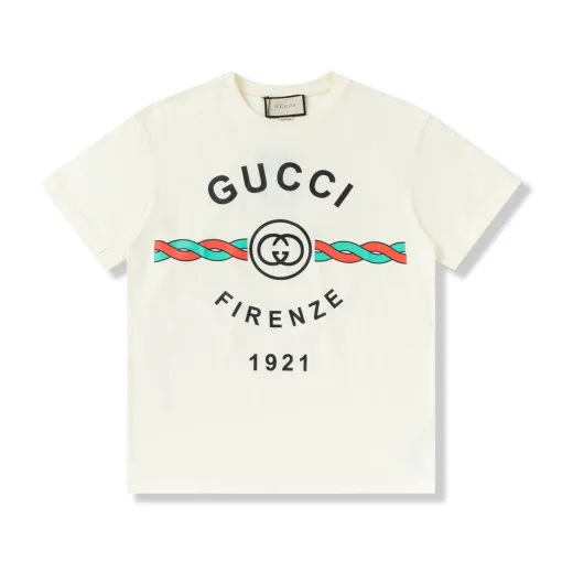 Hochwertiger Gucci Kurzarm-Print im Beige-Stil