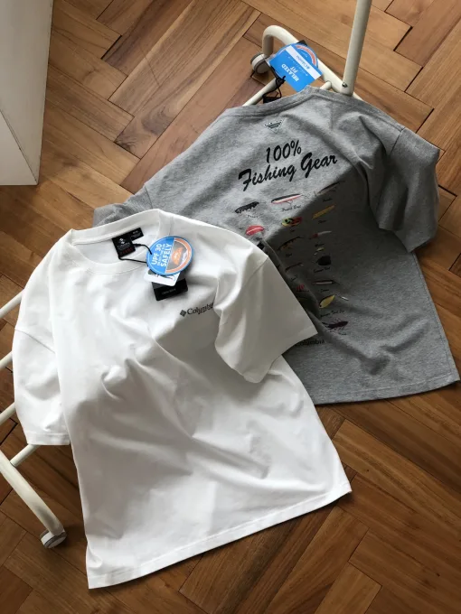 Bestseller: Columbia Kurzarm-Kollektion aus weißer Baumwolle mit Logo