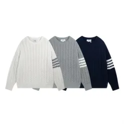 Bestseller Thom Browne Pullover Weiß Strick Gestreift Kollektion