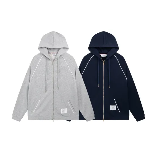 Premium Thom Browne Mantel Blau Klassisch Luxus