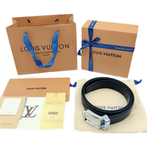 Bestseller Louis Vuitton Gürtel im schwarzen Rindsleder-Stil