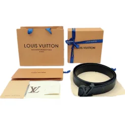 Hochwertiger Louis Vuitton Gürtel aus schwarzem Rindsleder der Classic Collection