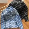 Hochwertige Balenciaga Jacken Blue Denim Logo Luxus