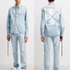 Luxus Off-White Hemden Weiß Denim Vintage Luxus