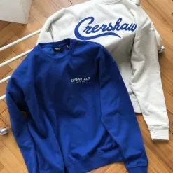 Premium Qualität Fear Of God Hoodie Blau Fleece Gewaschen Luxus