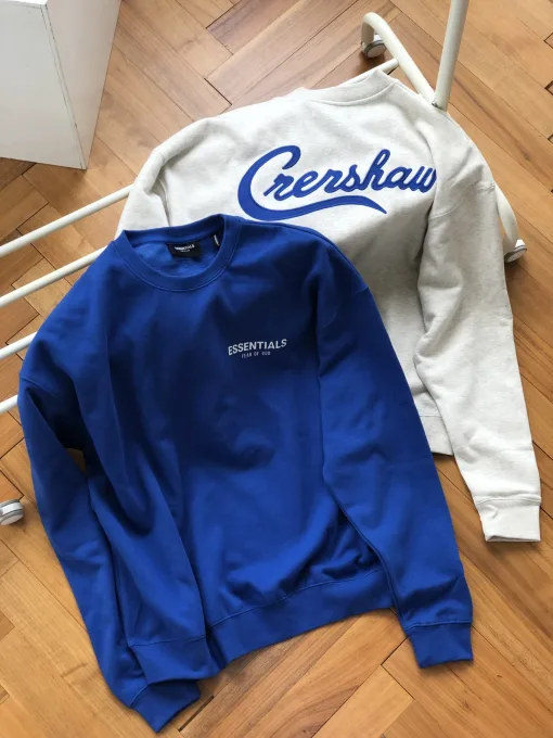 Premium Qualität Fear Of God Hoodie Blau Fleece Gewaschen Luxus