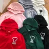 Premium Ami Sweatshirts Schwarz Baumwolle Bestickt Luxus