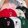 Premium Ami Sweatshirts Schwarz Baumwolle Bestickter Stil
