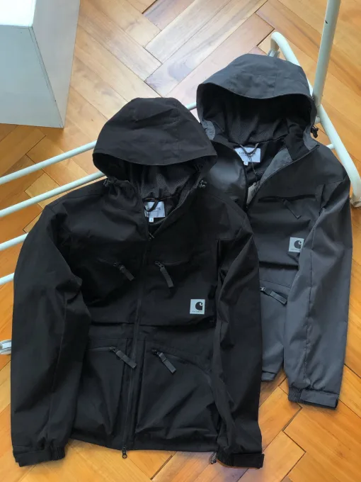Luxus-Carhartt-Mäntel aus schwarzer Polyester-Logo-Kollektion