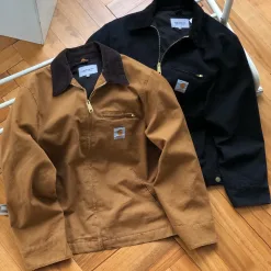 Luxus-Carhartt-Mantel, Black Cotton Washed Collection