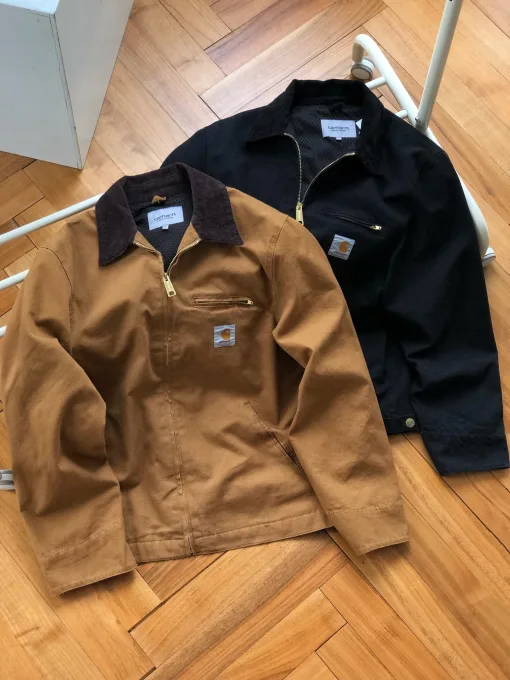 Luxus-Carhartt-Mantel, Black Cotton Washed Collection