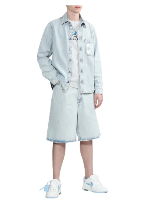 Meistverkaufte Off-White-Hemden im weißen Denim-Vintage-Stil