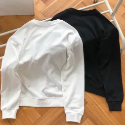 Premium Qualität Loewe Sweatshirts Schwarz Baumwolle Bestickt Stil