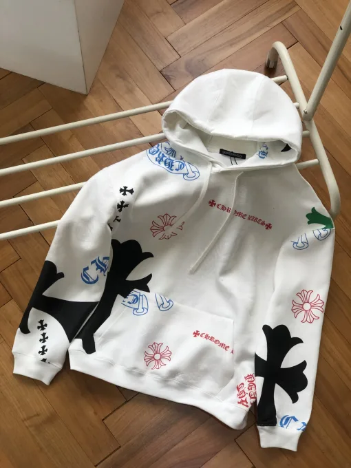 Premium Chrome Hearts Sweatshirts Weiße Baumwolldruckkollektion