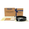 Hochwertige Louis Vuitton Ledergürtel aus schwarzer Canvas-Monogramm-Kollektion