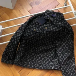 Hochwertige Louis Vuitton Jacken Schwarz Denim Jacquard Luxus