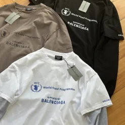 Hochwertiger Balenciaga Langarm-Patchwork-Stil aus weißer Baumwolle