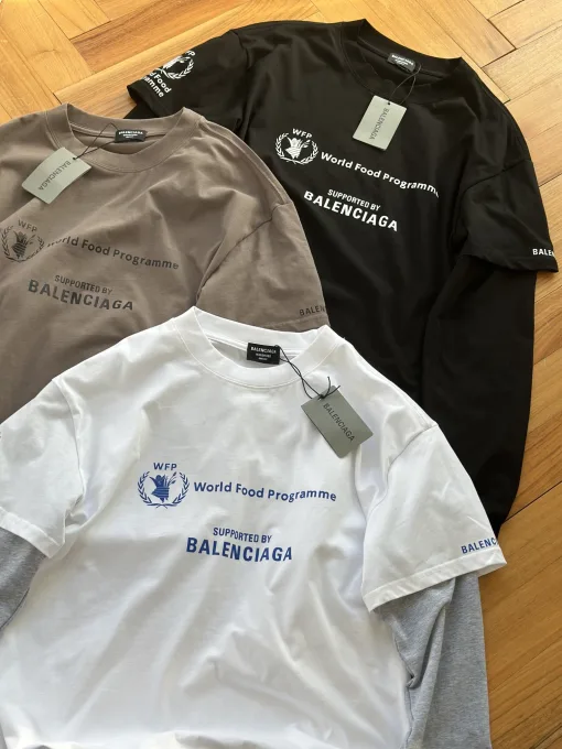 Hochwertiger Balenciaga Langarm-Patchwork-Stil aus weißer Baumwolle