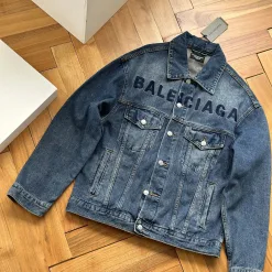 Premium Balenciaga Jacken Blue Denim Stickerei Luxus