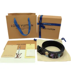 Premium Louis Vuitton Gürtel Braunes Rindsleder Klassischer Luxus