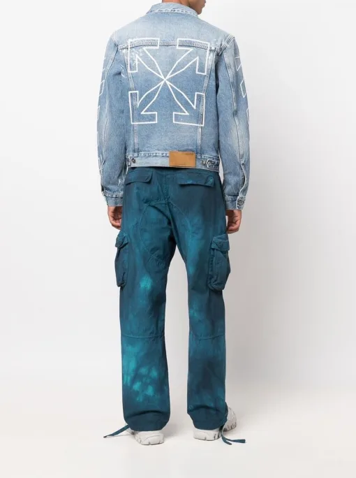 Luxus-Off-White-Jacken, weiße Denim-Logo-Kollektion
