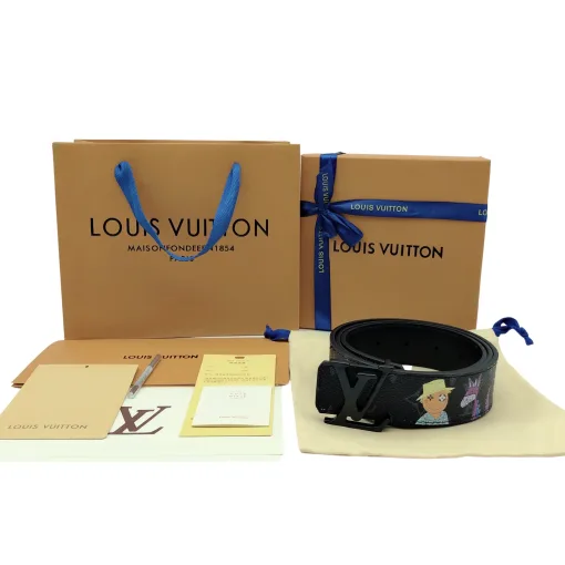 Bestseller Louis Vuitton Gürtel Schwarz Rindsleder Klassischer Stil