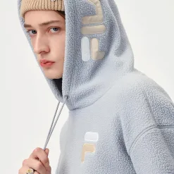 Premium Fila Sweatshirts Blau Fleece Bestickt Luxus