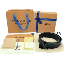 Hochwertiger Louis Vuitton Gürtel aus schwarzem Rindsleder der Classic Collection