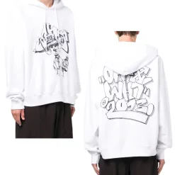 Luxuriöse Off-White Sweatshirts Kollektion mit weißer Seide und Stickerei