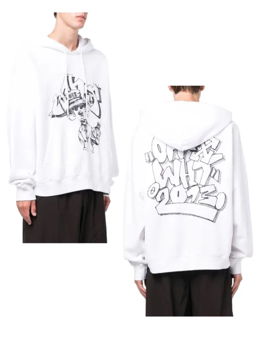 Luxuriöse Off-White Sweatshirts Kollektion mit weißer Seide und Stickerei